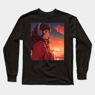 Lofi Girl DJ Sunrise Long Sleeve T-Shirt